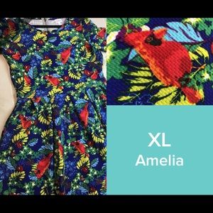 Ladies LuLaRoe Amelia Dress Cardinals print
